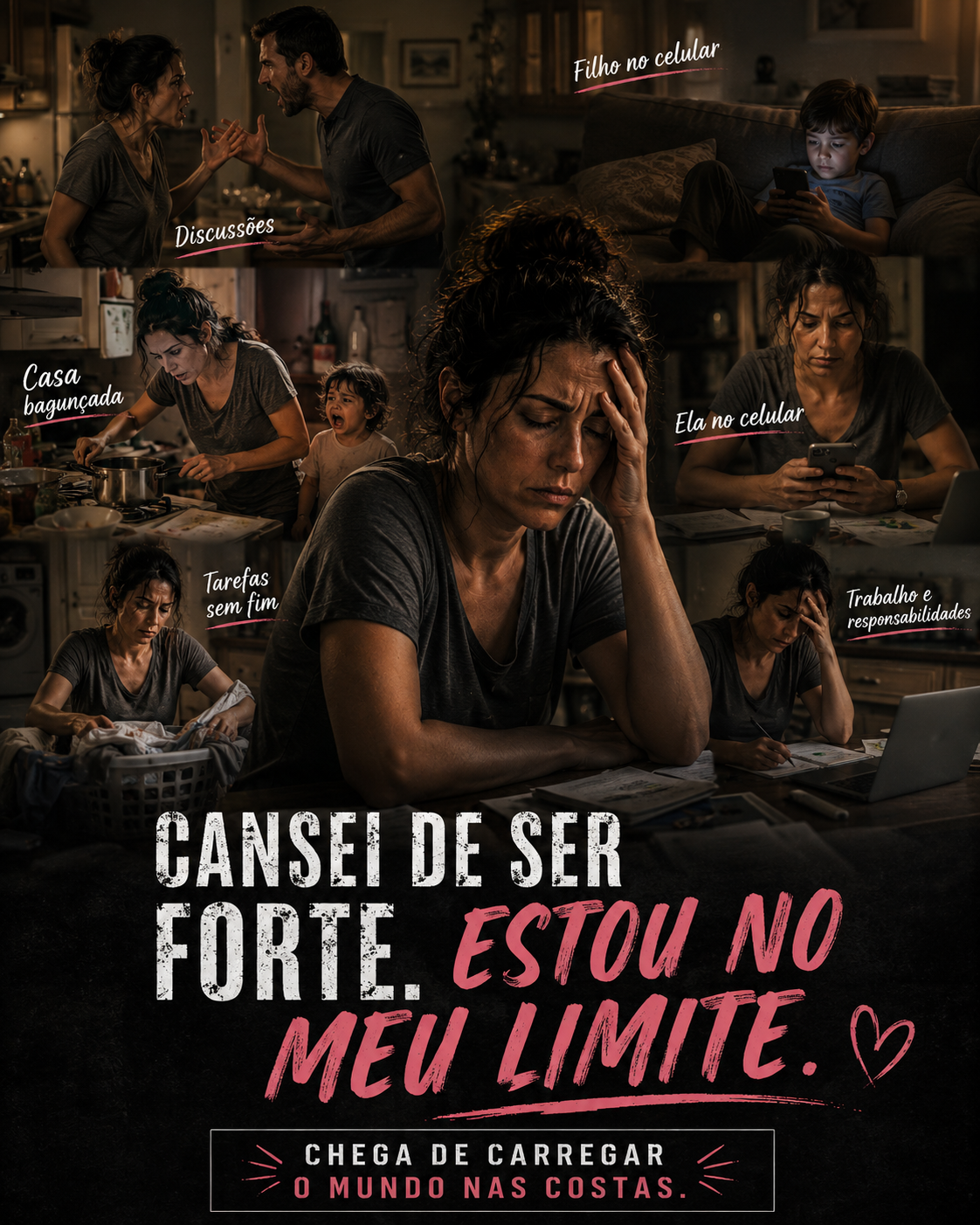 Eu sou forte, mas estou cansada. E quando tudo pesa, cadê eu?